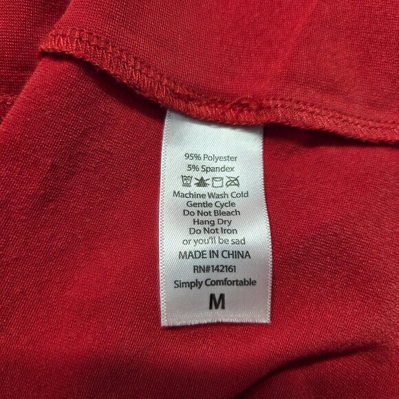 Lularoe Medium Bright Red Crewneck Shortsleeve Simple Summer Maxi Shirt Dress - Picture 10 of 10